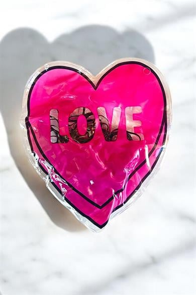 Siyah Renk Kalp Figürlü Perma Paket Lastik Toka