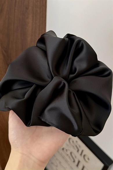 Siyah Renk Saten Simit Toka