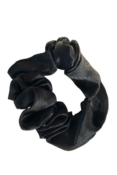 Siyah Renk Saten Simit Toka