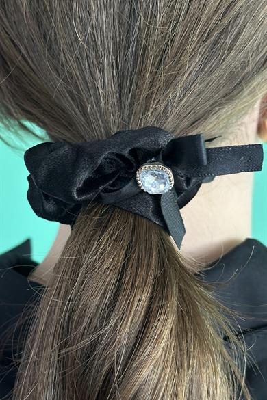 Siyah Renk Taş Detaylı Simit Toka