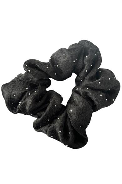 Siyah Renk Taşlı Simit Toka