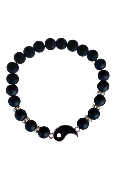 Siyah Renk Yin&Yang Figürlü Erkek Bileklik