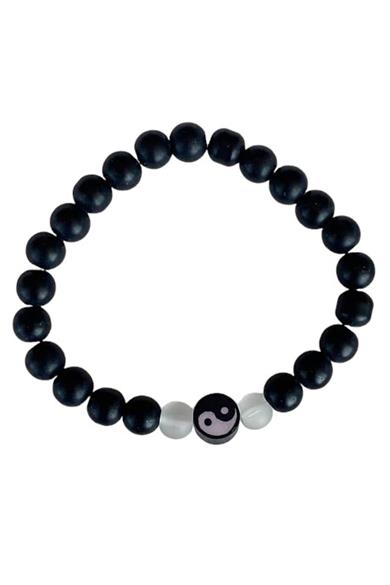 Siyah Renk Yin&Yang Figürlü Erkek Bileklik