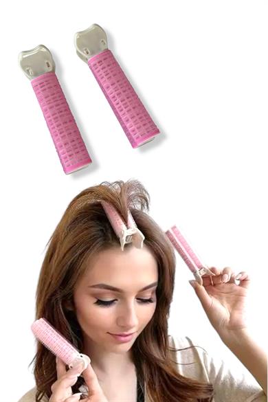 Toz Pembe Renk Saç Kabartma Tokası/ Bigudi (Çift)