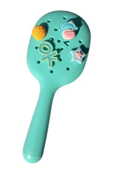 Turkuaz Renk Charmlı Saç Tarama Fırçası/ Tarak