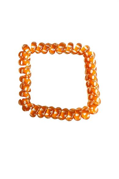 Turuncu Renk Puantiyeli Helezon Lastik Toka