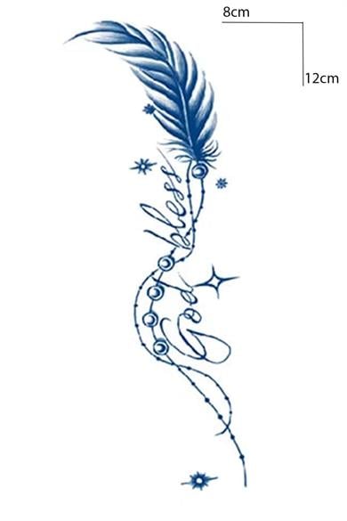 Tüy Figürlü 12 Saat Sonra Kararan Geçici Dövme Tattoo