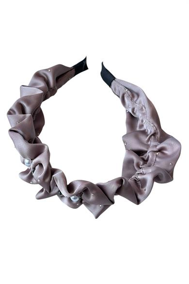 Vizon Renk Taş Ve İnci Detaylı Taç