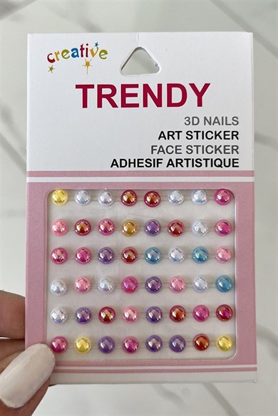 Vücut Ve Yüz Taşı/ Karışık Renk Incili Sticker