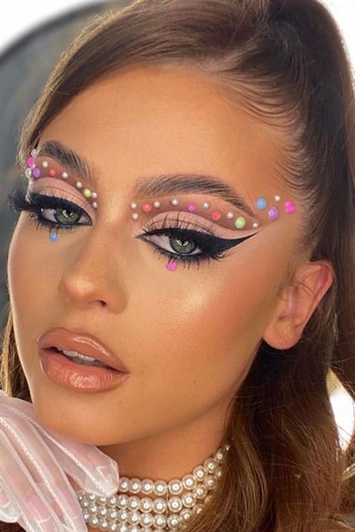 Vücut Ve Yüz Taşı/ Karışık Renk Incili Sticker