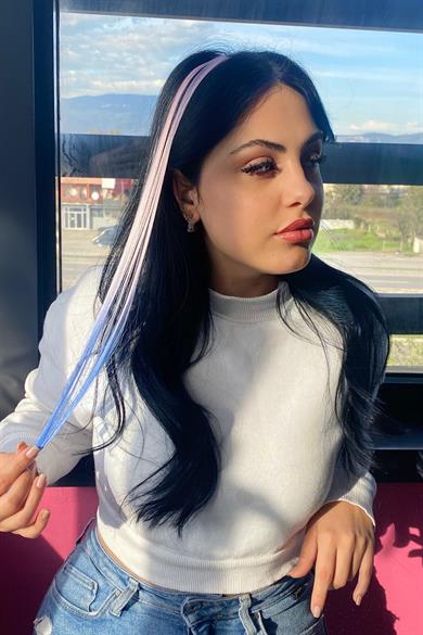 Yan Çıt Çıt Postiş / 2 Renk Ombre / 50 Cm