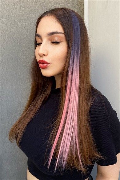 Yan Çıt Çıt Postiş / 2 Renk Ombre / 50 Cm