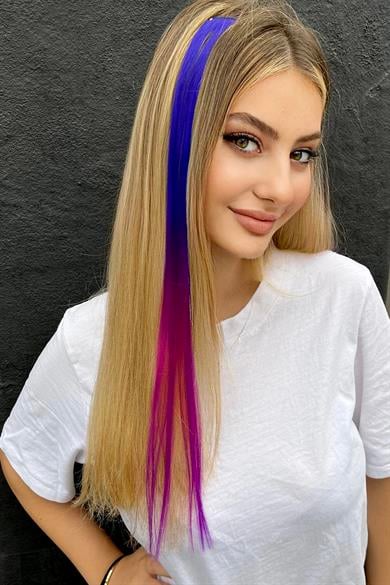 Yan Çıt Çıt Postiş / 2 Renk Ombre / 50 Cm