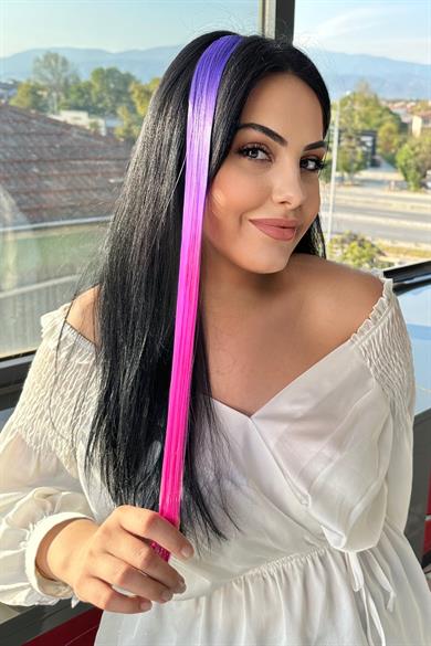 Yan Çıt Çıt Postiş / 2 Renk Ombre / 50 Cm