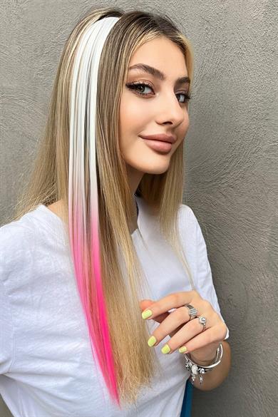 Yan Çıt Çıt Postiş / 2 Renk Ombre / 50 Cm