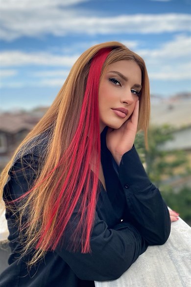 Yan Çıt Çıt Postiş / Bordo Renk / 50 Cm