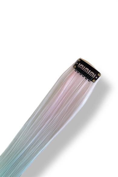 Yan Çıt Çıt Postiş / Ombre Çok Renkli / 50 Cm