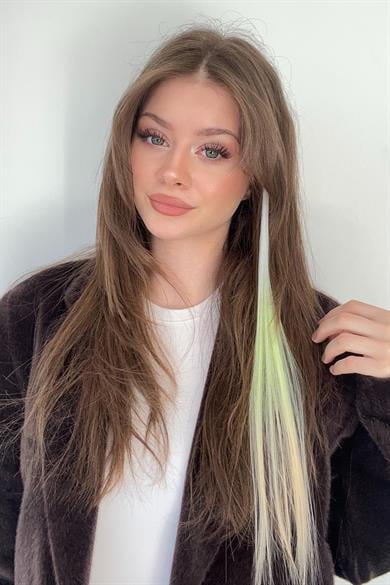 Yan Çıt Çıt Postiş / Ombre Çok Renkli / 50 Cm