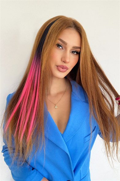 Yan Çıt Çıt Postiş / Ombre iki Renkli / 50 Cm