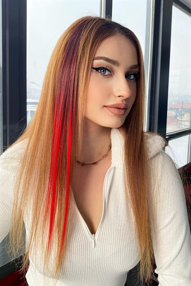 Yan Çıt Çıt Postiş / Ombre iki Renkli / 50 Cm