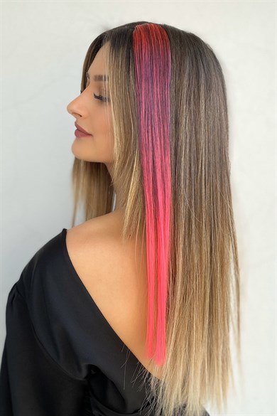 Yan Çıt Çıt Postiş / Ombre iki Renkli / 50 Cm