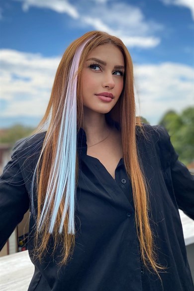 Yan Çıt Çıt Postiş / Ombre iki Renkli / 50 Cm