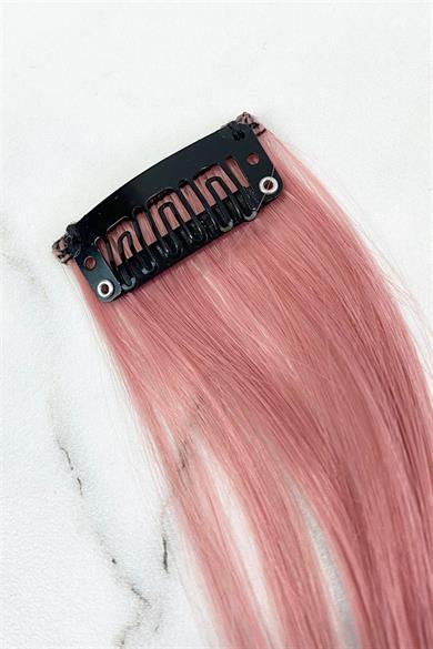 Yan Çıt Çıt Postiş /Pembe Renk Dalgalı / 50 Cm