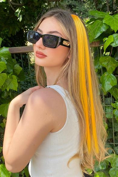 Yan Çıt Çıt Postiş / Turuncu / 50 Cm