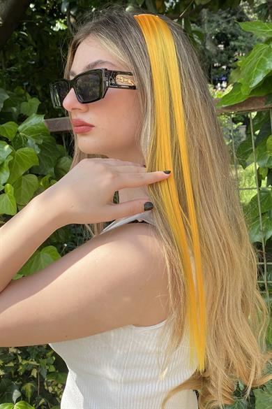 Yan Çıt Çıt Postiş / Turuncu / 50 Cm