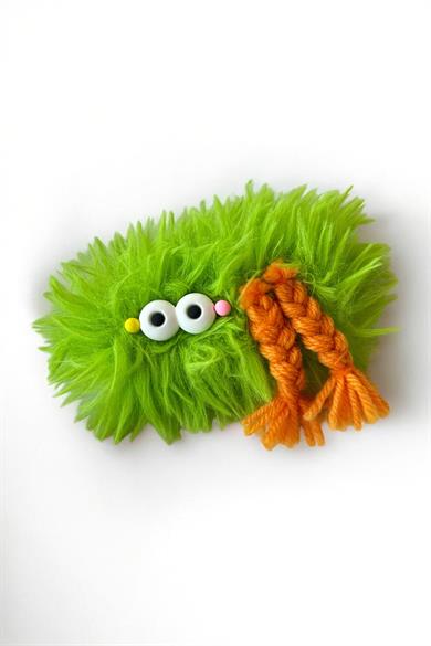 Yeşil Renk Canavar Figürlü Charm Takılabilir Saç Fırçası/Tarak