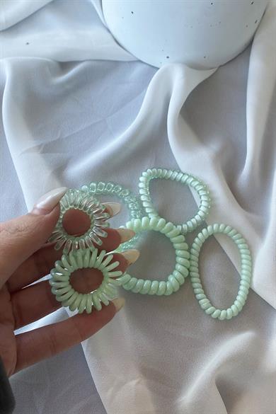 Yeşil Renk Helezon Toka Set