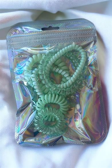 Yeşil Renk Helezon Toka Set