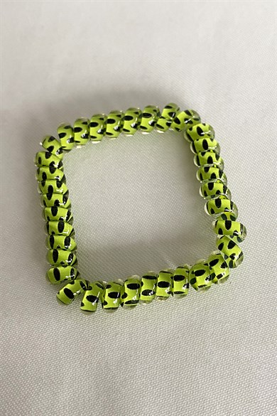 Yeşil Renk Puantiyeli Helezon Lastik Toka