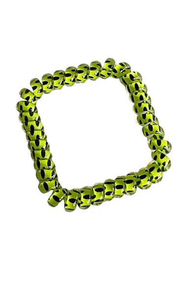 Yeşil Renk Puantiyeli Helezon Lastik Toka