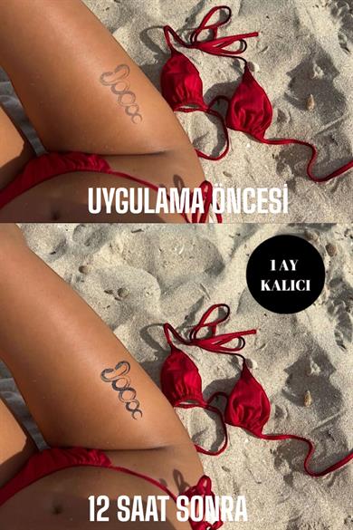 Yılan Figürlü 12 Saat Sonra Kararan Geçici Mini Dövme Tattoo