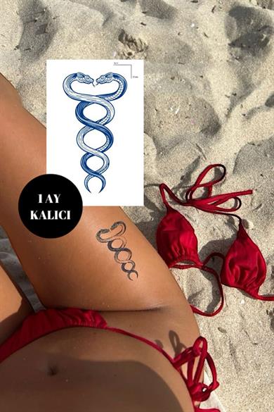 Yılan Figürlü 12 Saat Sonra Kararan Geçici Mini Dövme Tattoo