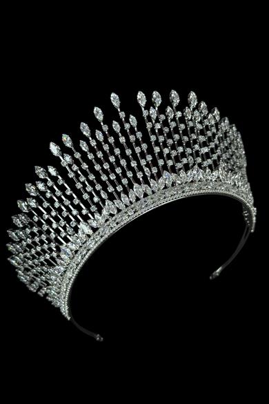 Zirkon Taşlı Gelin/Kına/Nişan/Söz Tasarım Taç