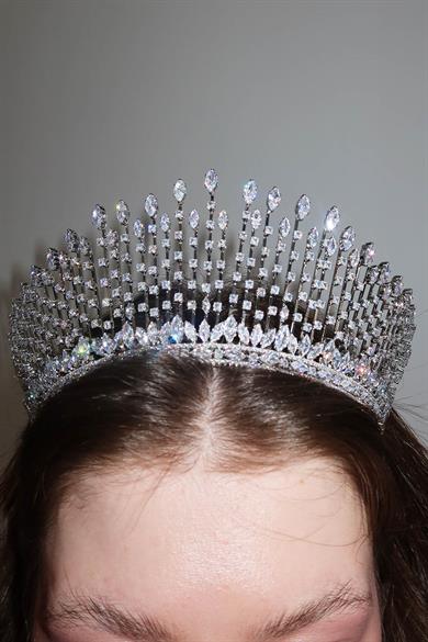 Zirkon Taşlı Gelin/Kına/Nişan/Söz Tasarım Taç