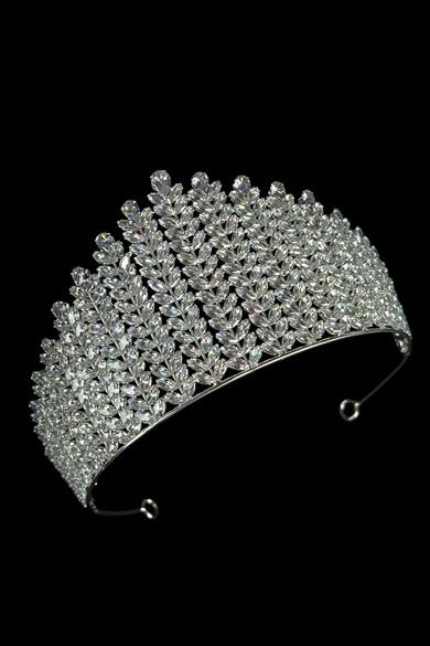 Zirkon Taşlı Gelin/Kına/Nişan/Söz Tasarım Taç