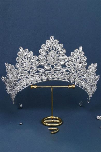 Zirkon Taşlı Gelin/Kına/Nişan/Söz Tasarım Taç