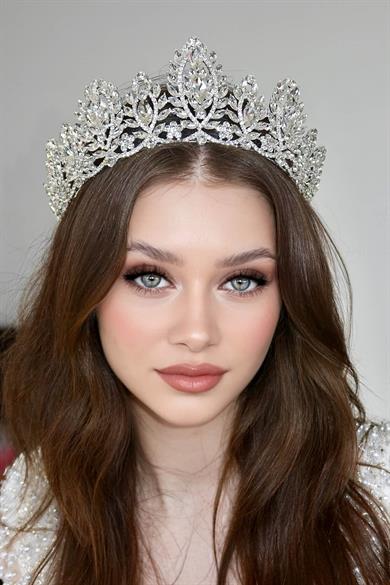 Zirkon Taşlı Gelin/Kına/Nişan/Söz Tasarım Taç