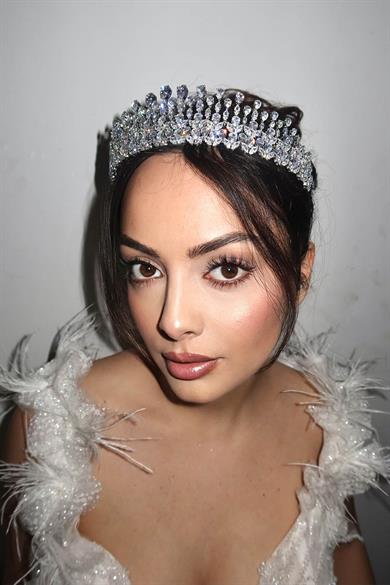 Zirkon Taşlı Gelin/Kına/Nişan/Söz Tasarım Taç