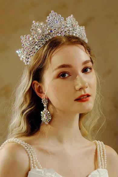 Zirkon Taşlı Gelin/Kına/Nişan/Söz Tasarım Taç