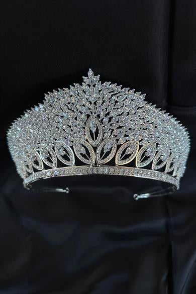 Zirkon Taşlı Gelin/Kına/Nişan/Söz Tasarım Taç