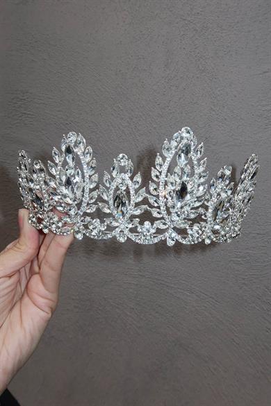 Zirkon Taşlı Gelin/Kına/Nişan/Söz Tasarım Taç