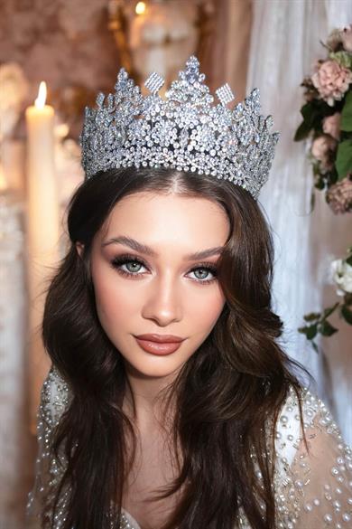 Zirkon Taşlı Gelin/Kına/Nişan/Söz Tasarım Taç