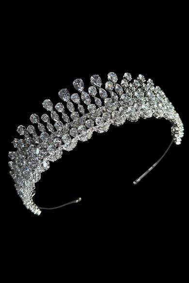 Zirkon Taşlı Gelin/Kına/Nişan/Söz Tasarım Taç