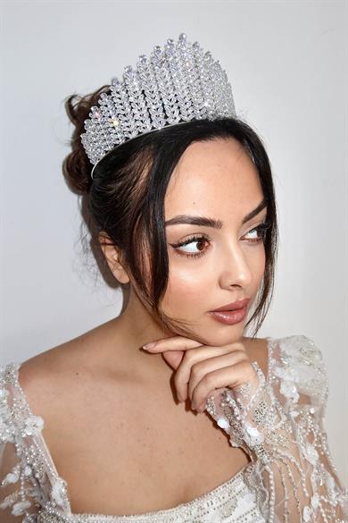 Zirkon Taşlı Gelin/Kına/Nişan/Söz Tasarım Taç