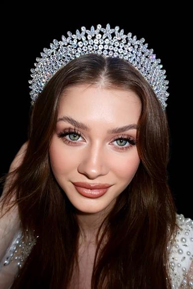 Zirkon Taşlı Gelin/Kına/Nişan/Söz Tasarım Taç