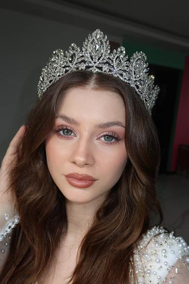 Zirkon Taşlı Gelin/Kına/Nişan/Söz Tasarım Taç